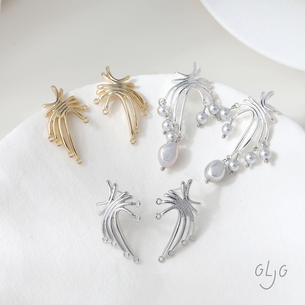 Jewelry Making Head Pins - 4PCS Dainty Irregular Line Design Ear