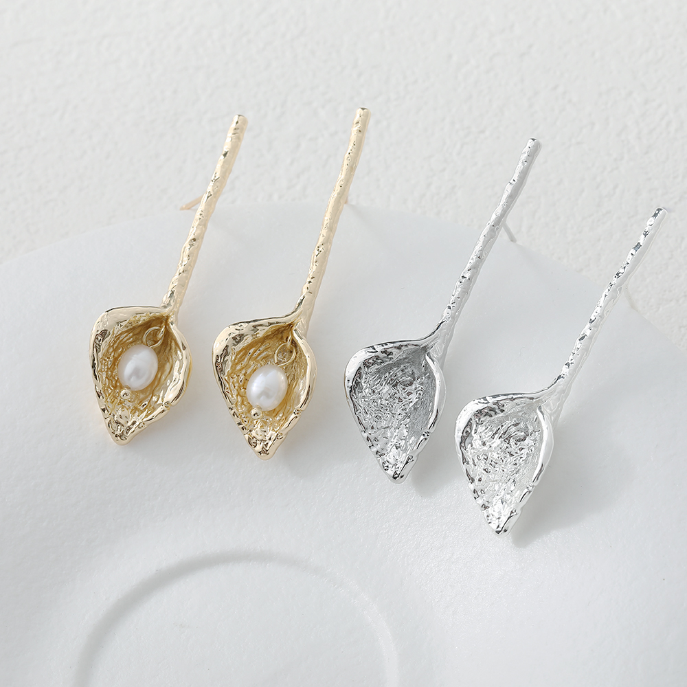 Jewelry Making Head Pins - 2PCS Dainty Long Flowers Ear Studs