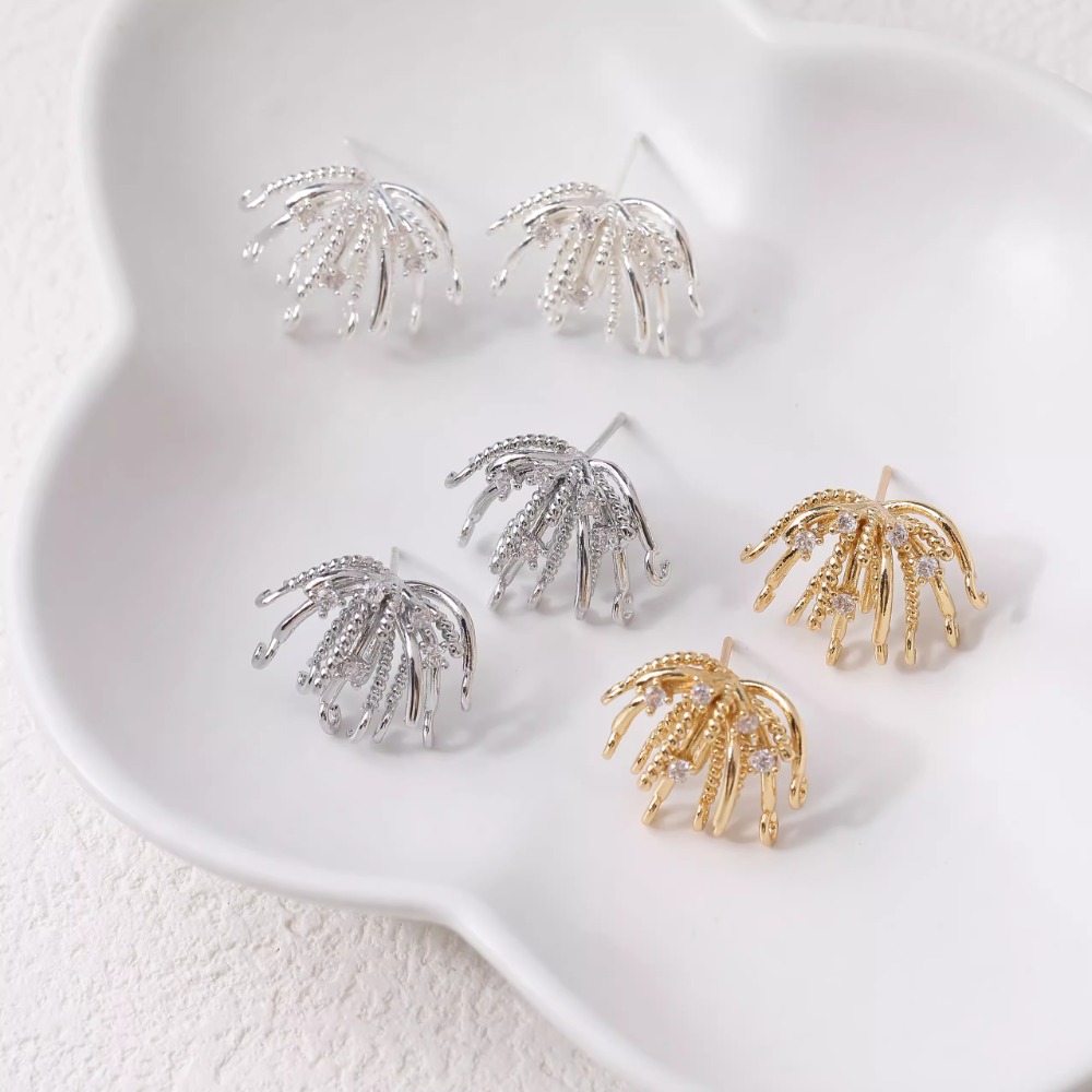 Jewelry Making Head Pins - 4PCS Dainty Blossoming Design Ear Studs