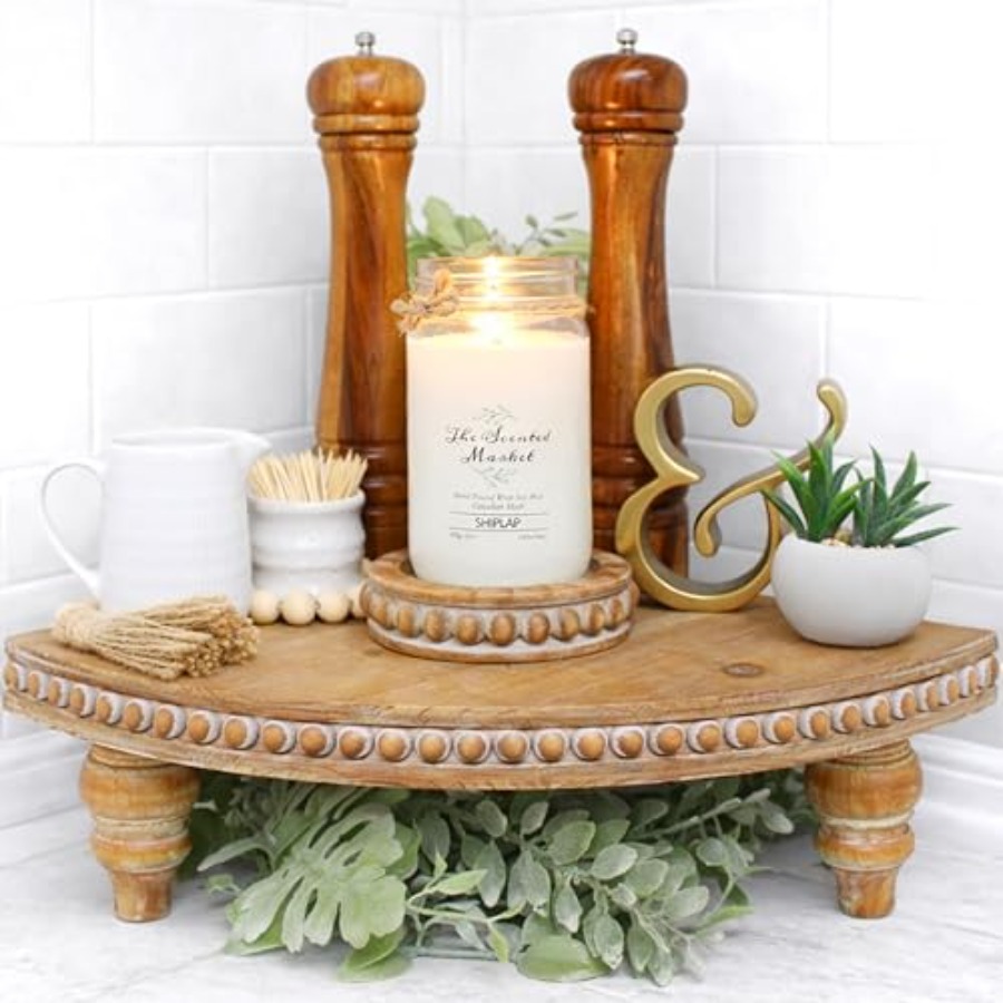 Bead Organizer Tray - Farmhouse Corner Shelf Stand [with Removable