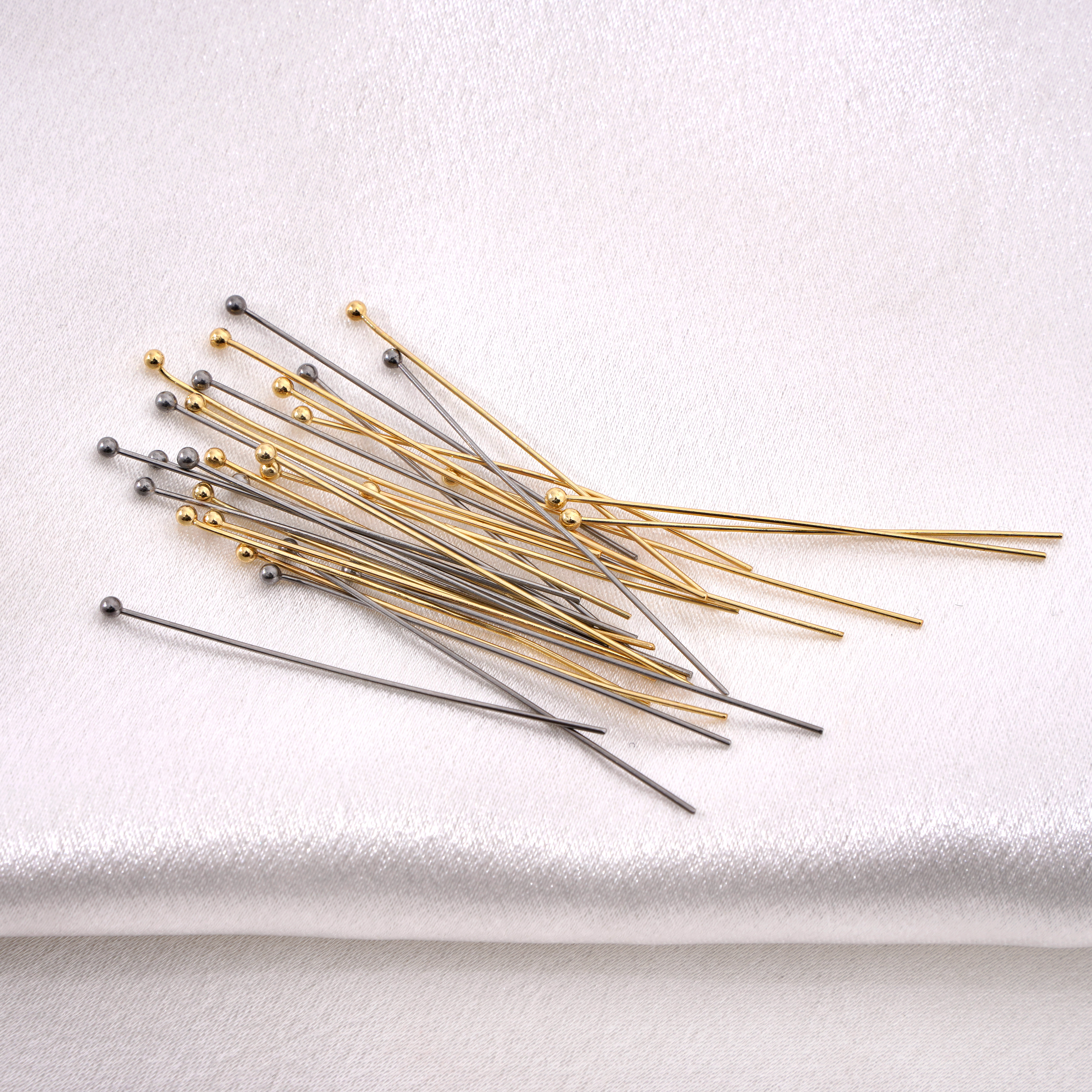 Jewelry Making Head Pins - 50-100pcs Stainless Steel Rhodium/Gold Color Ball