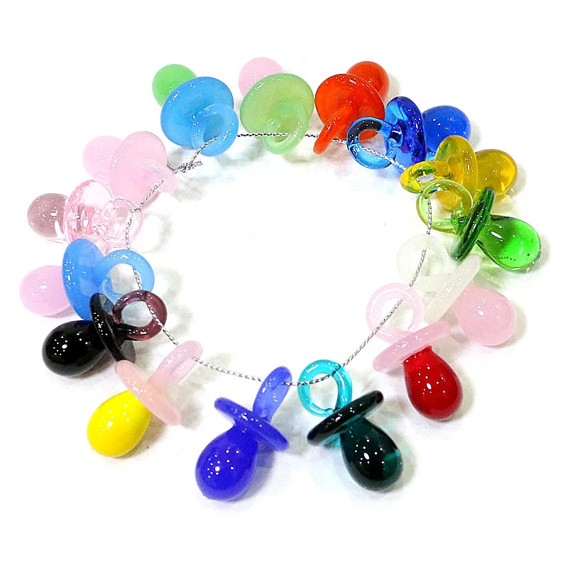 Jewelry Making Birthday Party - 1PC Mini Glass Pacifier Charm Cute