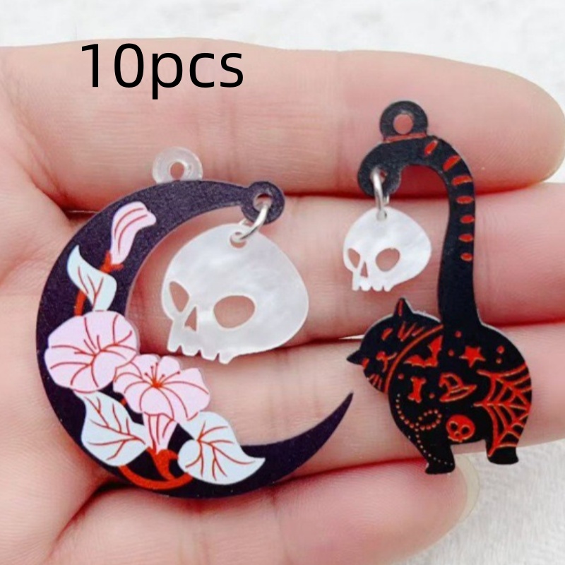 10pcs Halloween Acrylic Ghost  - Jewelry Making Diy avis et prix