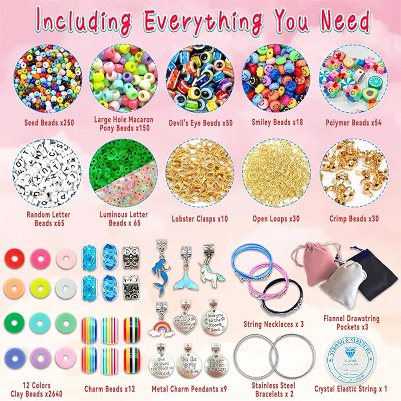 3400pcs Beads Charms Jewelry M - Jewelry Making Birthday Party avis et prix
