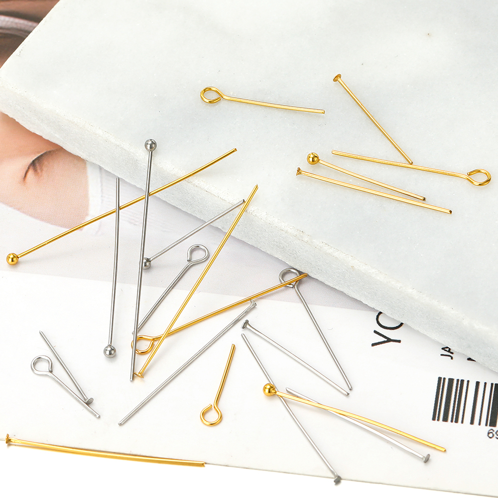 100/50pcs Stainless Steel Eye  - Jewelry Making Head Pins avis et prix