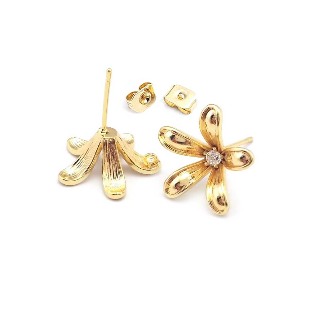 18K Gold Color Brass Flower St - Jewelry Making Brass avis et prix