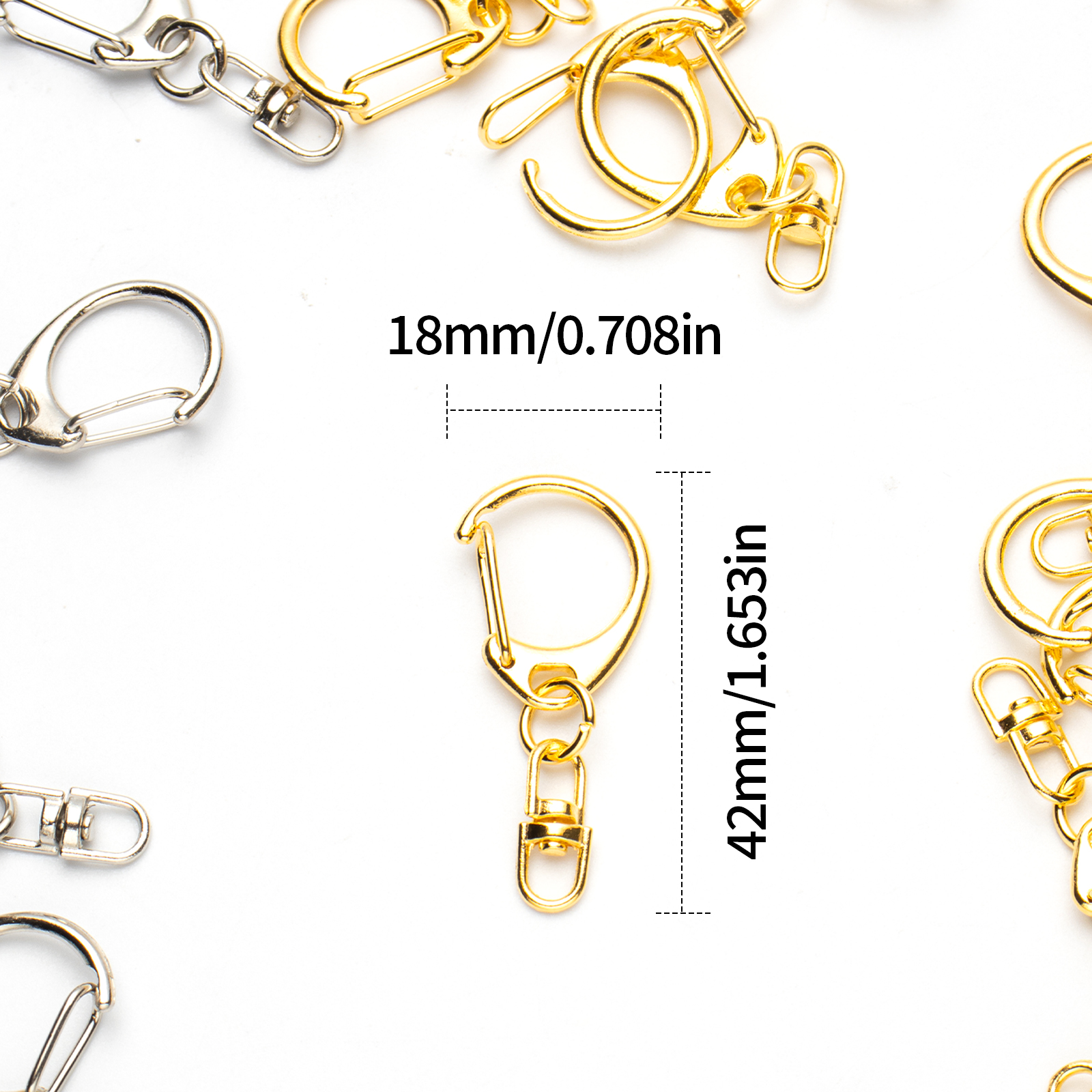 5pcs D Snap Hook Keychain Ring - Jewelry Making Equipment avis et prix