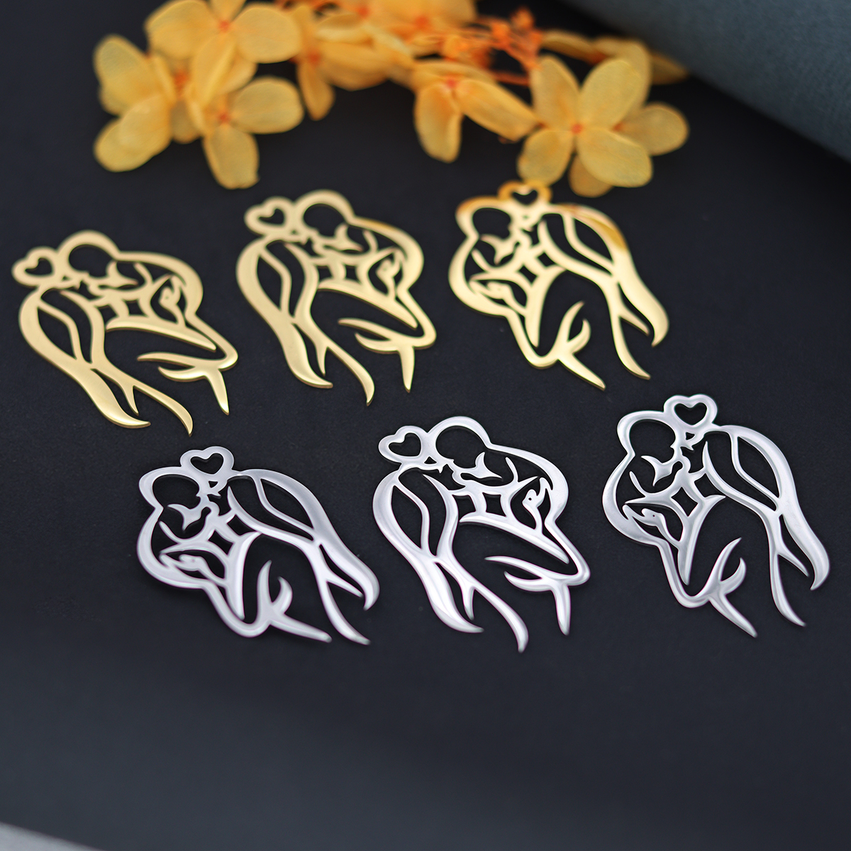 3pcs Silhouette Mother And Bab - Jewelry Making 3 Year Old avis et prix