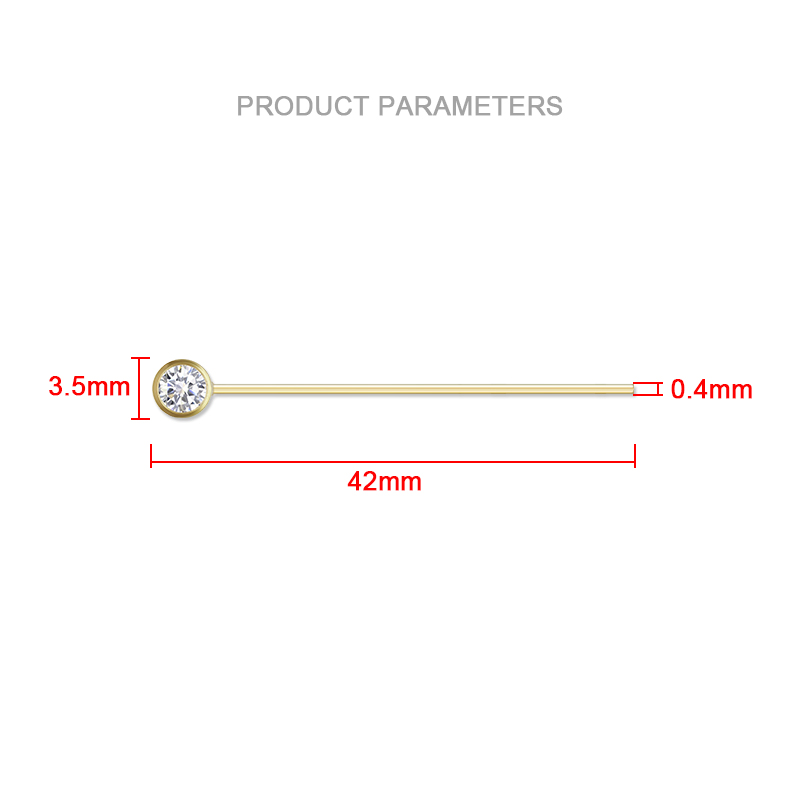 14K Gold Filled Zircon Head Pi - Jewelry Making Head Pins avis et prix