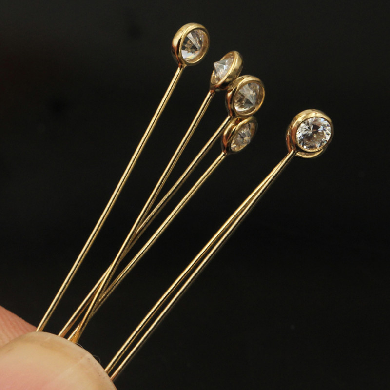 14K Gold Filled Zircon Head Pi - Jewelry Making Head Pins avis et prix