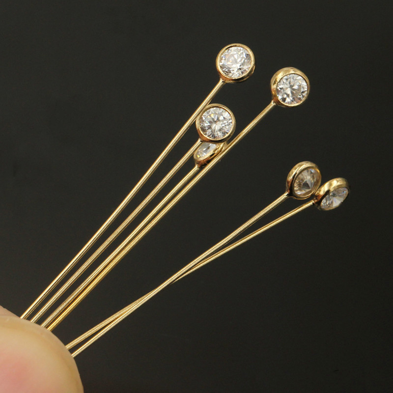 14K Gold Filled Zircon Head Pi - Jewelry Making Head Pins avis et prix