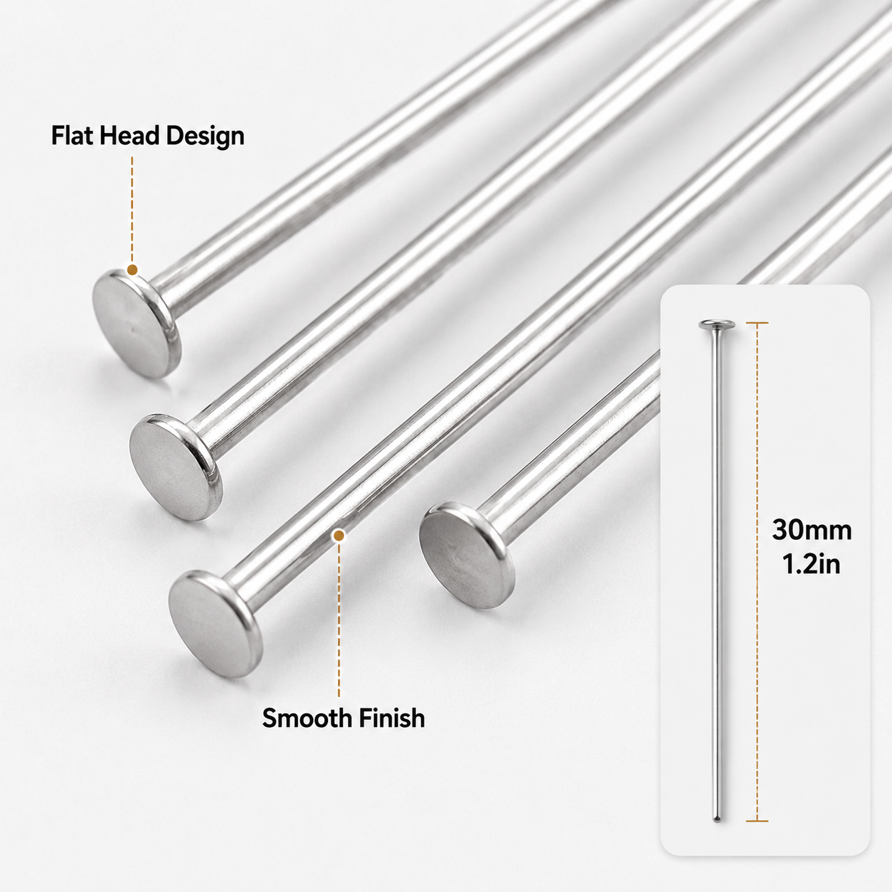 100Pcs Multi Size 16/20/30mm W - Jewelry Making Head Pins avis et prix