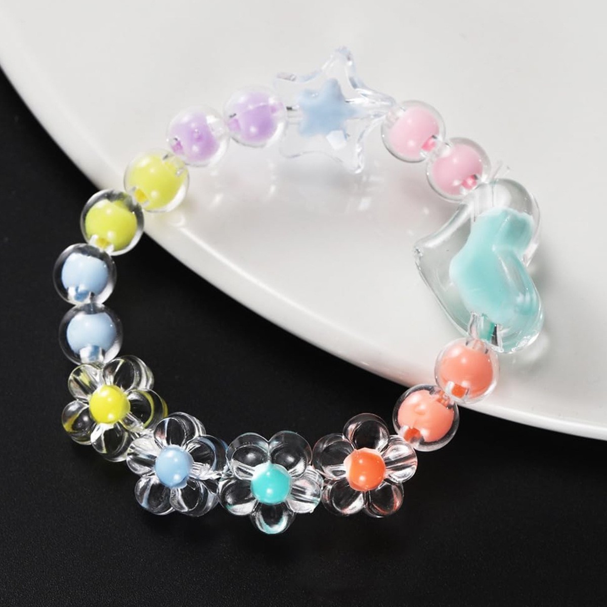 174pcs/Box Heart Acrylic Beads - Jewelry Making Birthday Party avis et prix