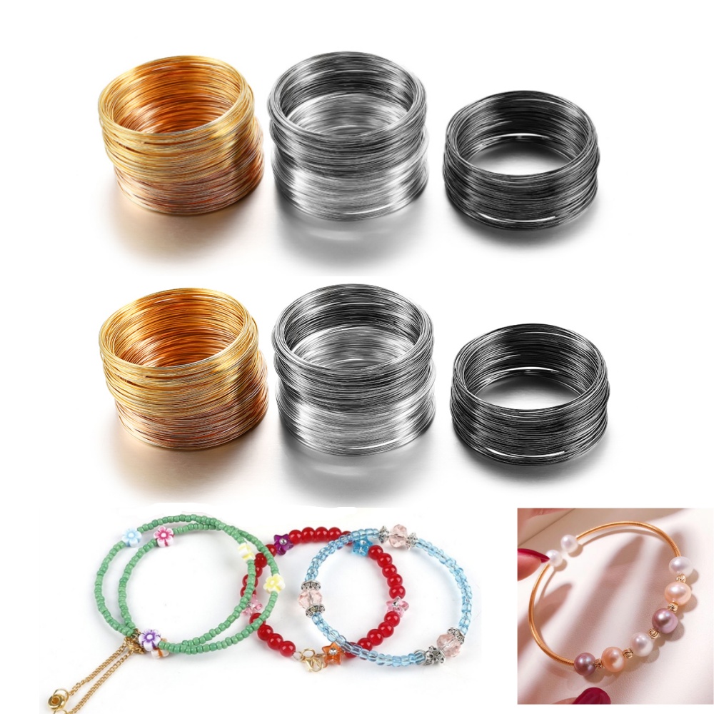 100 Loops/lot 0.6mm Silver Gol - Jewelry Making Yarn avis et prix