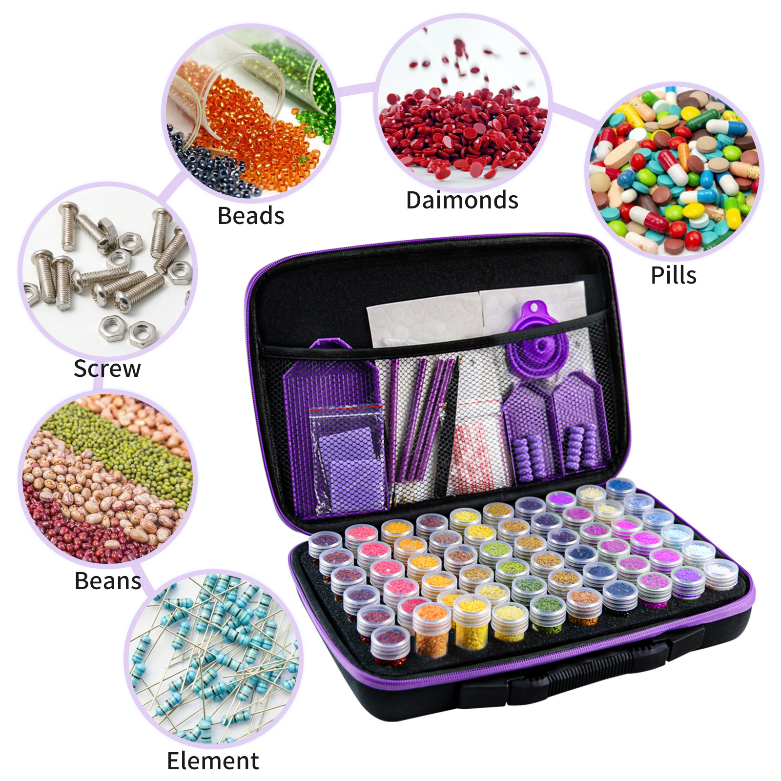 30/60/120 pieces diamond puzzl - Bead Organizer Tray avis et prix