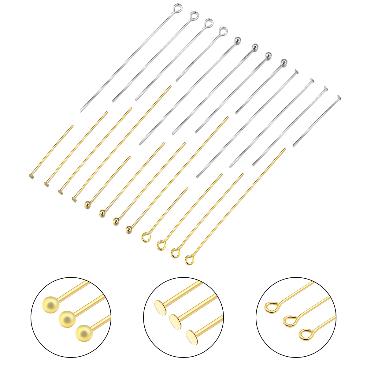 50-100pcs Stainless Steel Flat - Jewelry Making Head Pins avis et prix