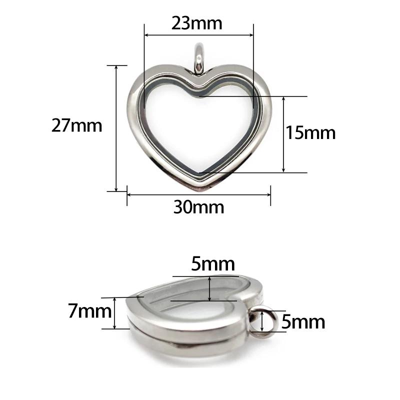 24mm 30mm heart Floating Locke - Jewelry Making Birthday Party avis et prix