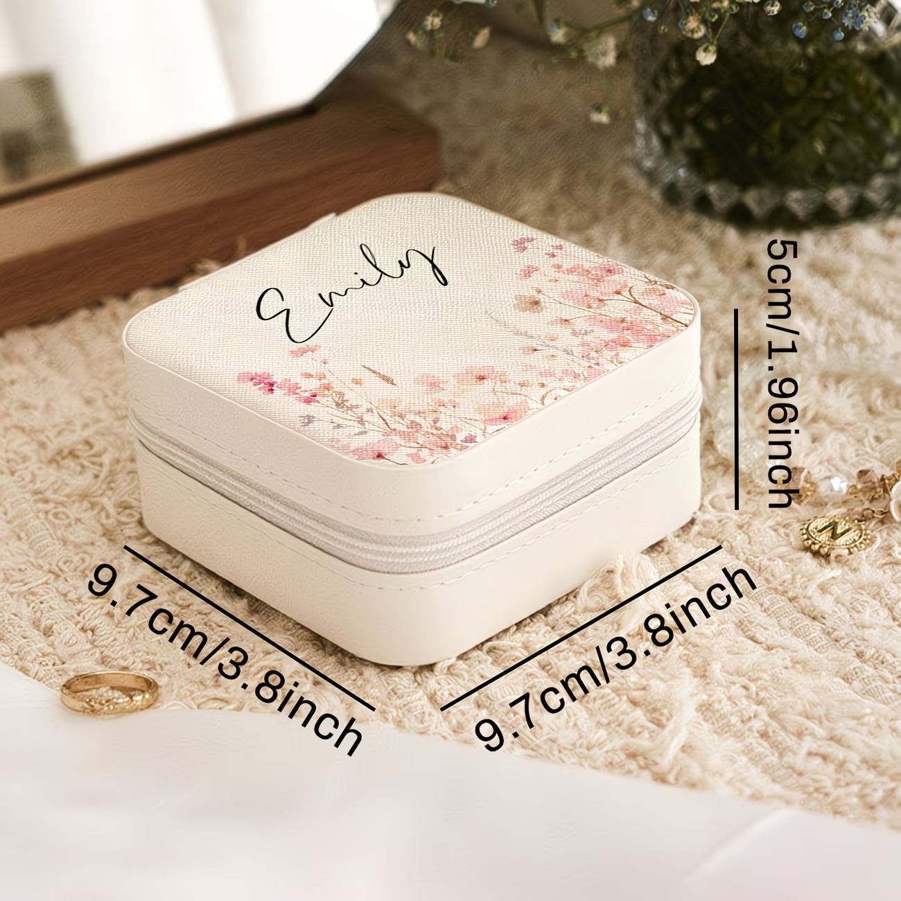 Custom Beige Jewelry Box Featu - Jewelry Making Birthday Party avis et prix