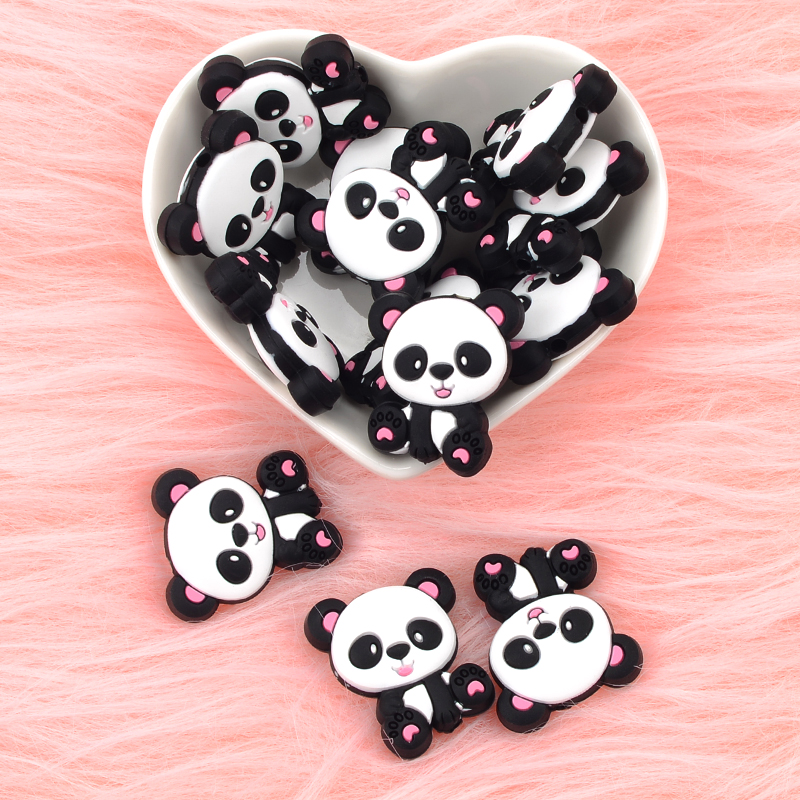 Panda Silicone Beads 5pcs/lot  - Jewelry Making 3 Year Old avis et prix