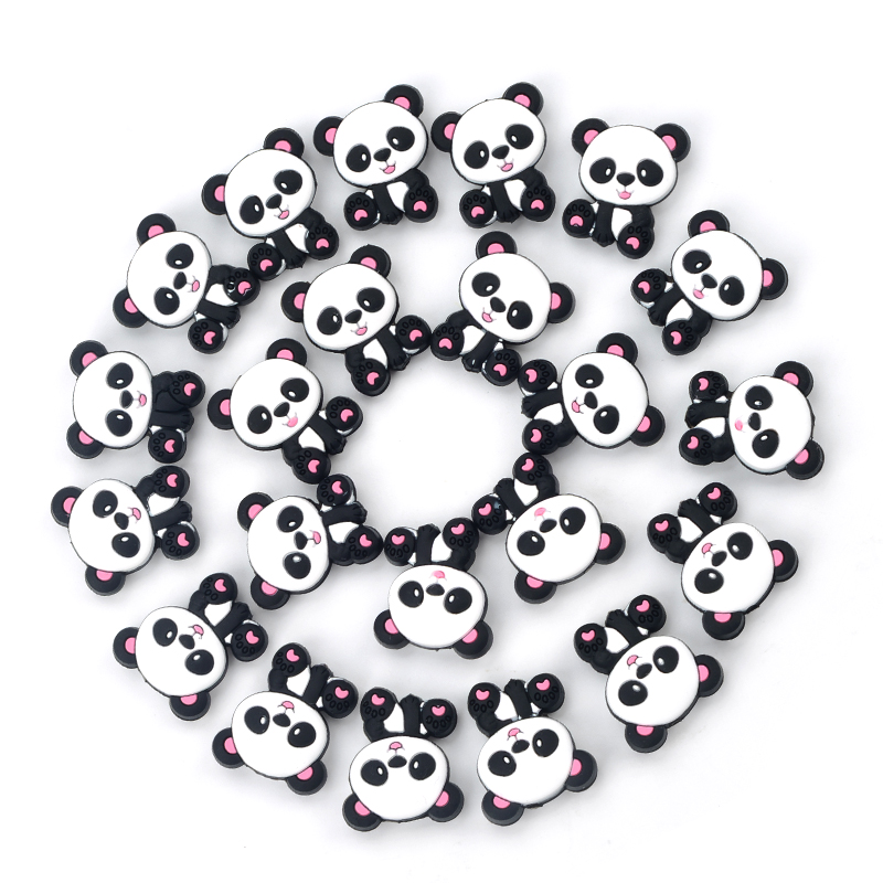 Panda Silicone Beads 5pcs/lot  - Jewelry Making 3 Year Old avis et prix