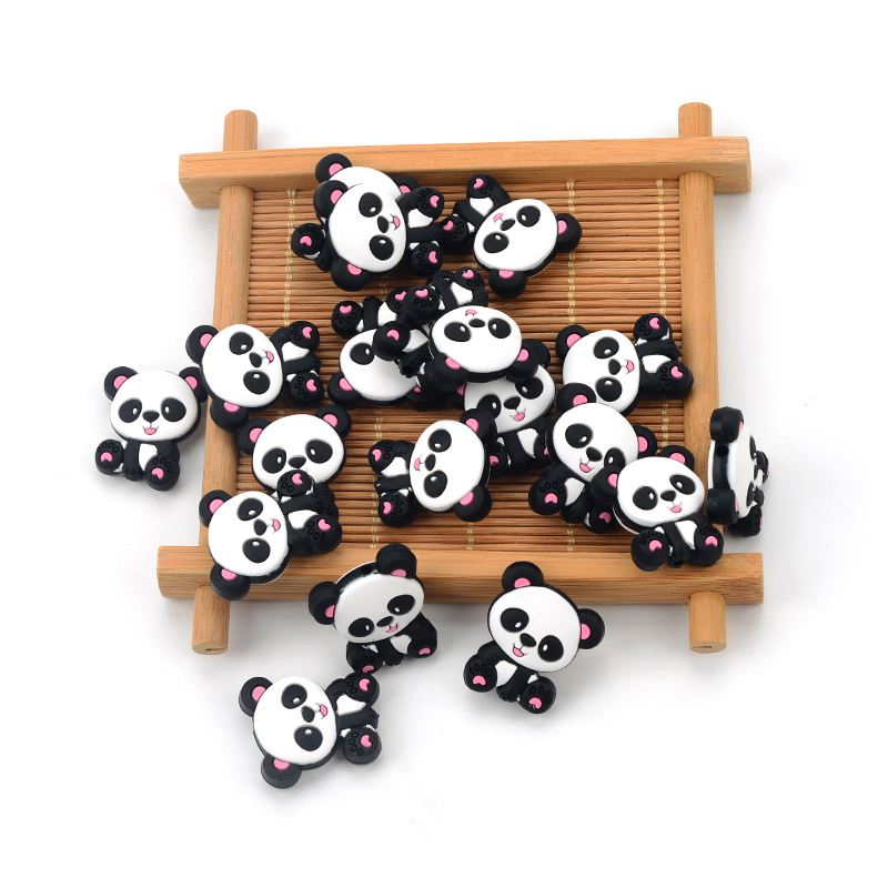 Panda Silicone Beads 5pcs/lot  - Jewelry Making 3 Year Old avis et prix
