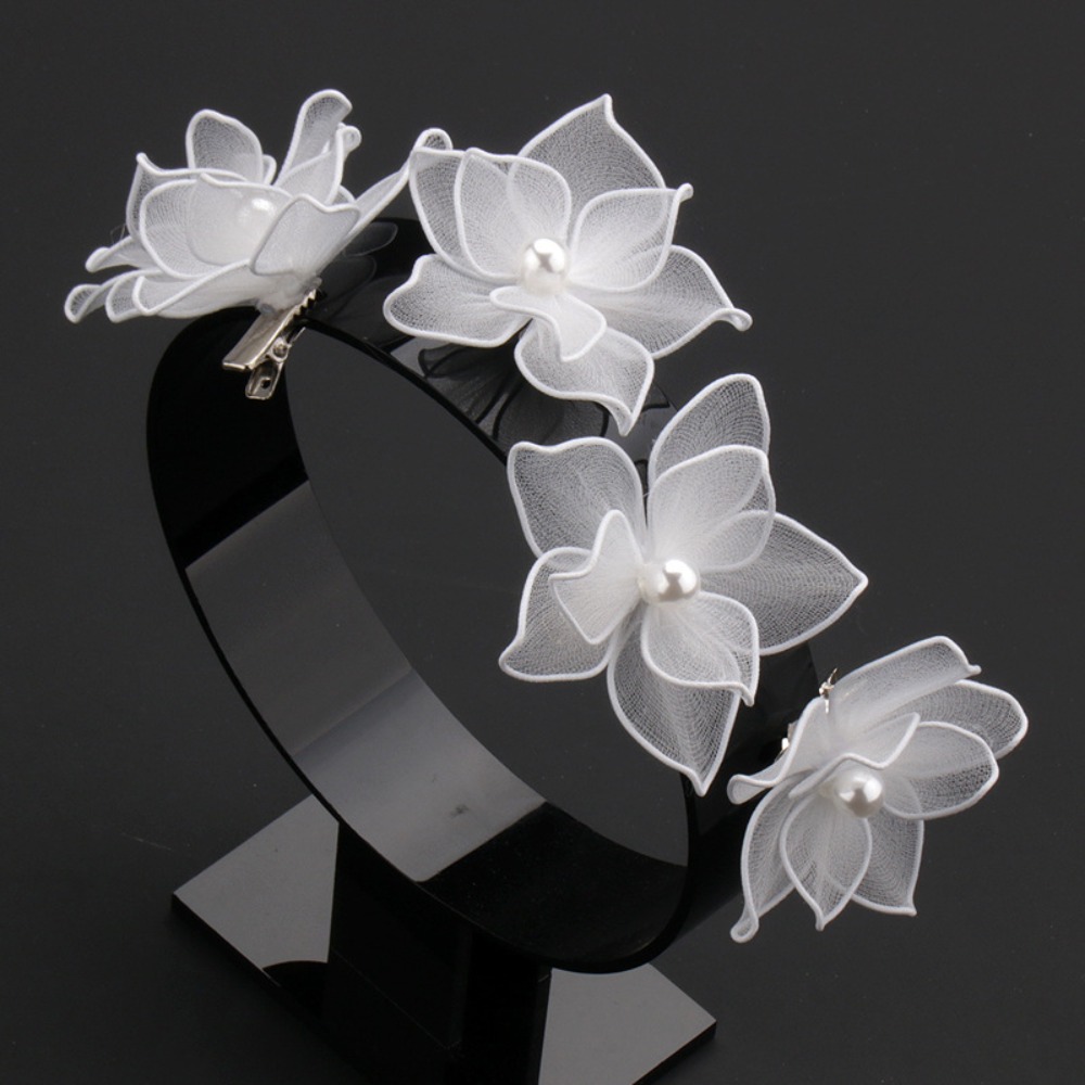 Elegant White Silk Flower Hair - Jewelry Making For Kids avis et prix