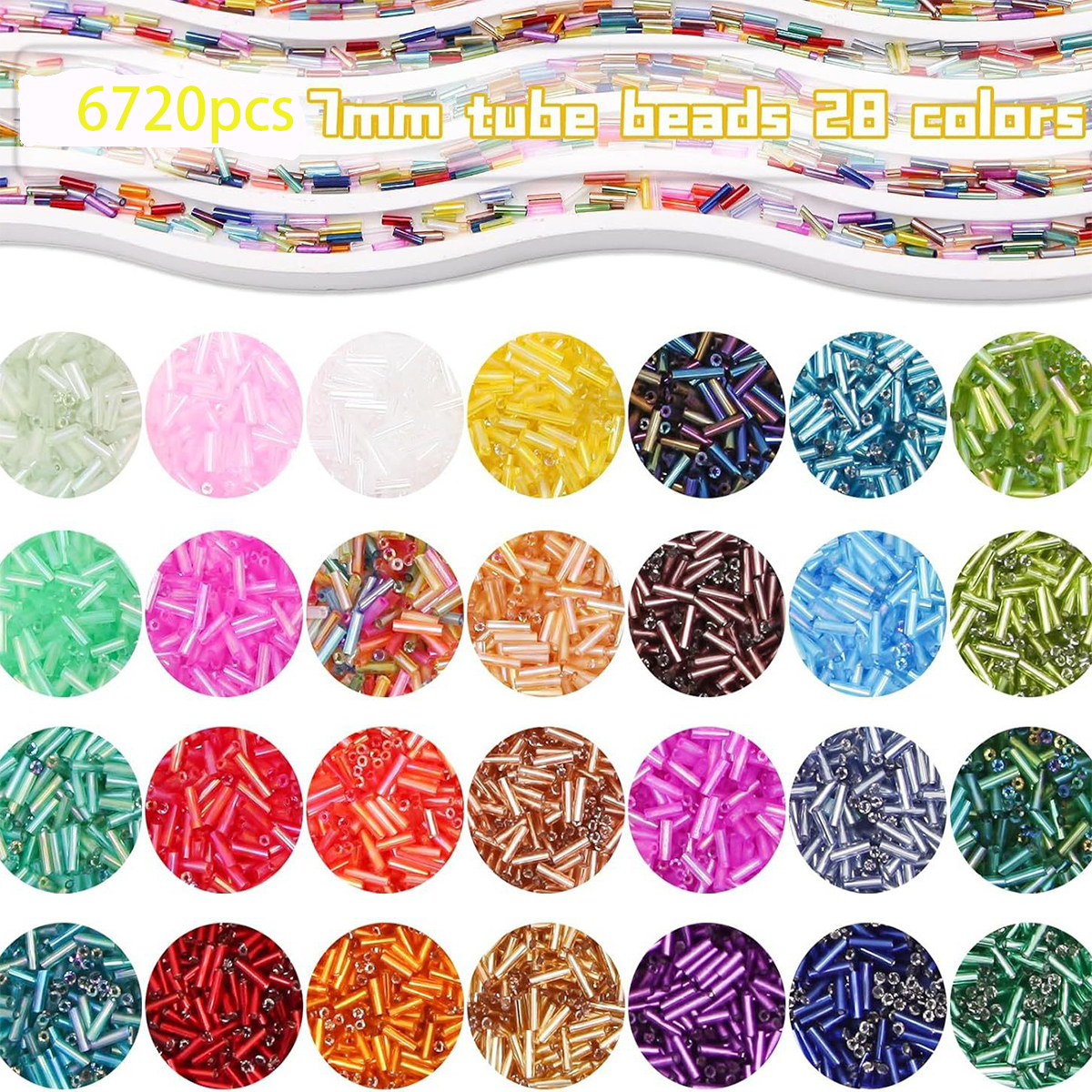 About 6720Pcs/Box 7mm 28 Color - Bead Organizer Tray avis et prix