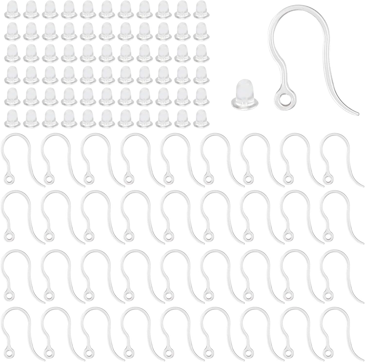 40pcs Clear Plastic Earring Ho - Jewelry Making Essentials avis et prix