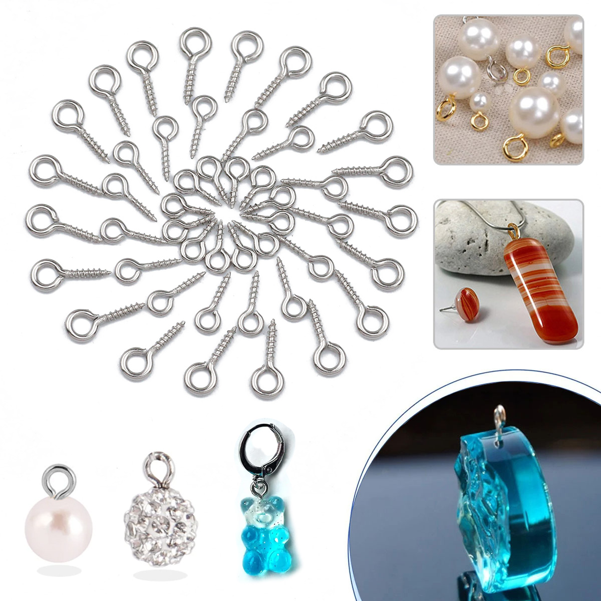 100pcs 4x8/5x10/5x12mm Stainle - Jewelry Making Rivets avis et prix