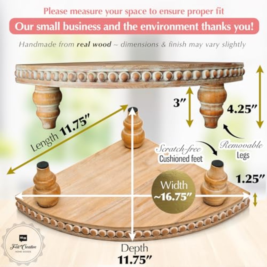Farmhouse Corner Shelf Stand [ - Bead Organizer Tray avis et prix