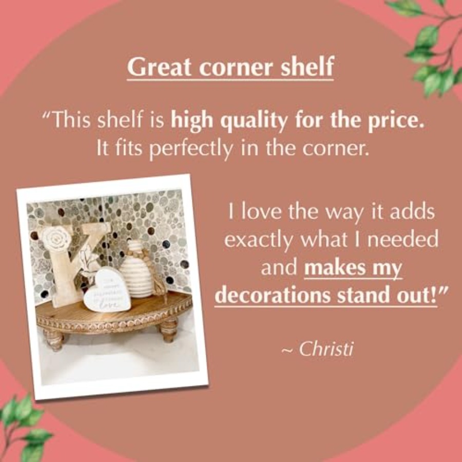 Farmhouse Corner Shelf Stand [ - Bead Organizer Tray avis et prix