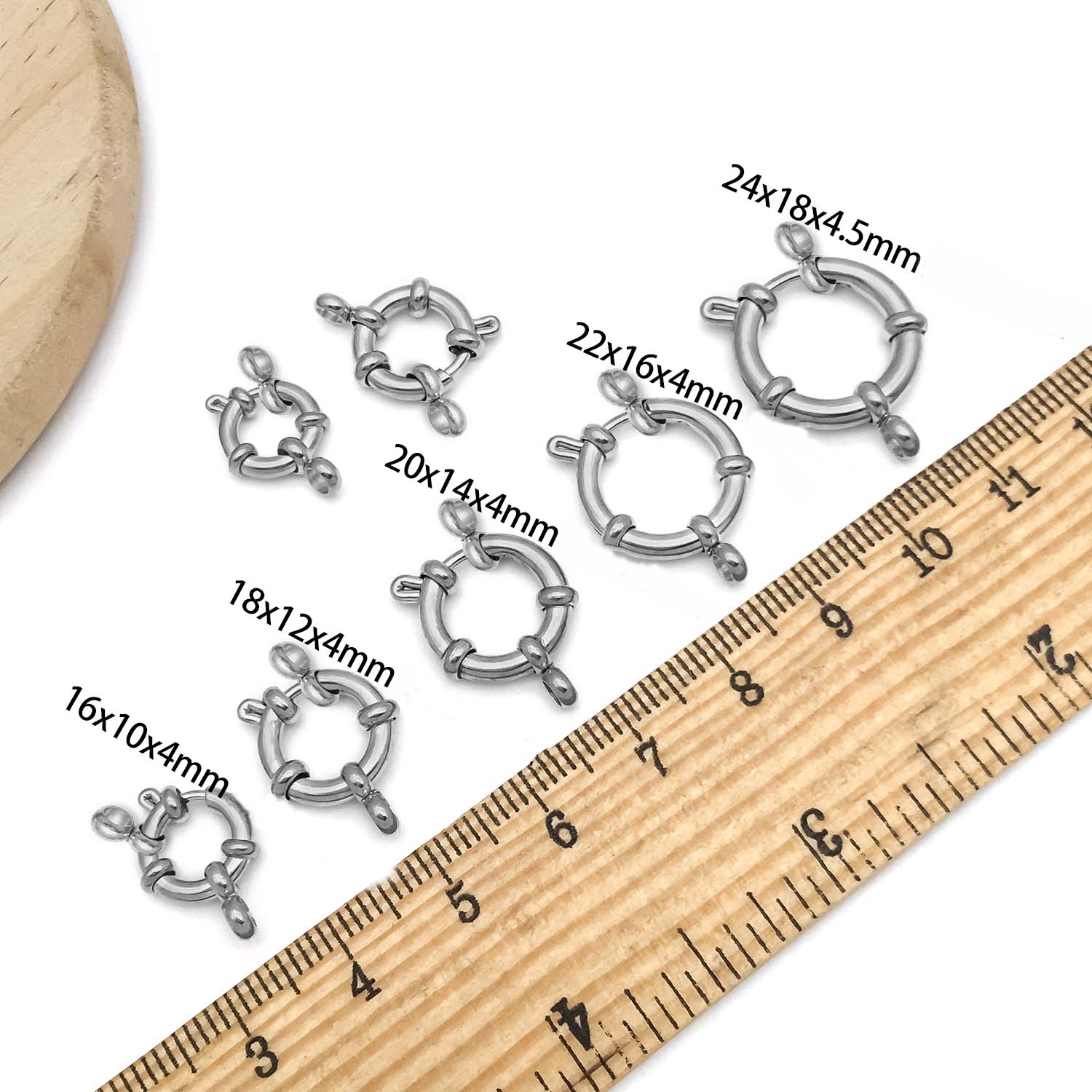 2pcs Stainless Steel Round Cla - Jewelry Making Brass avis et prix