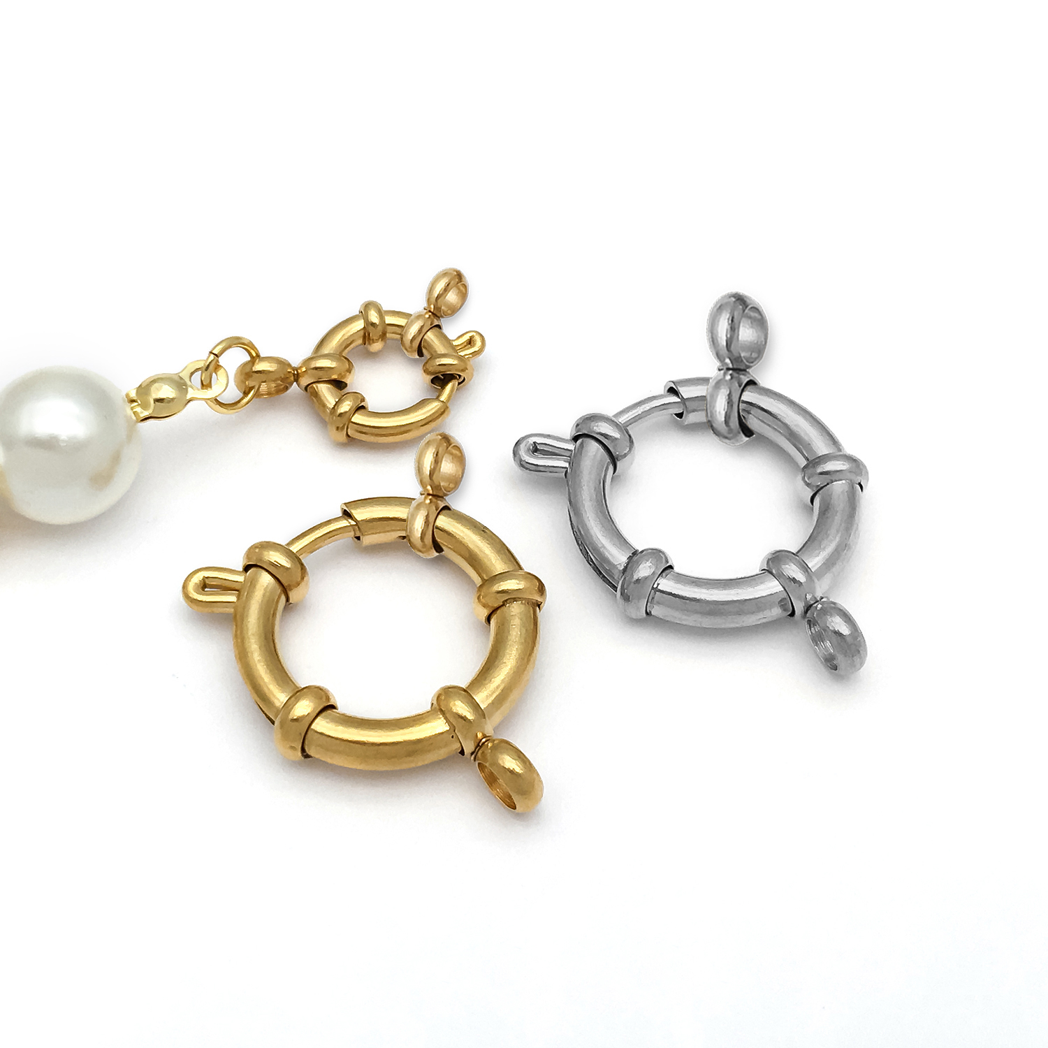 2pcs Stainless Steel Round Cla - Jewelry Making Brass avis et prix