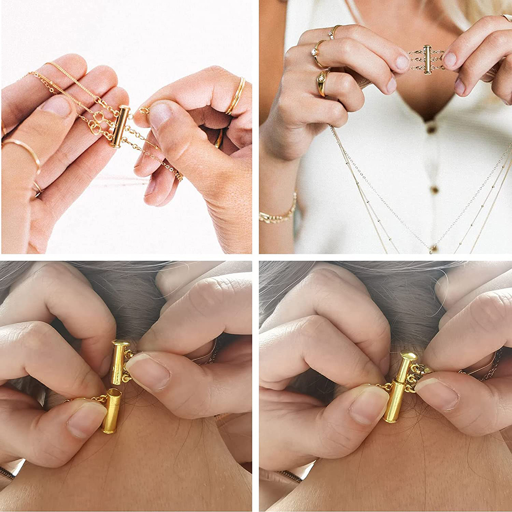 2pcs Multi Strand Necklace Lay - Jewelry Making Brass avis et prix