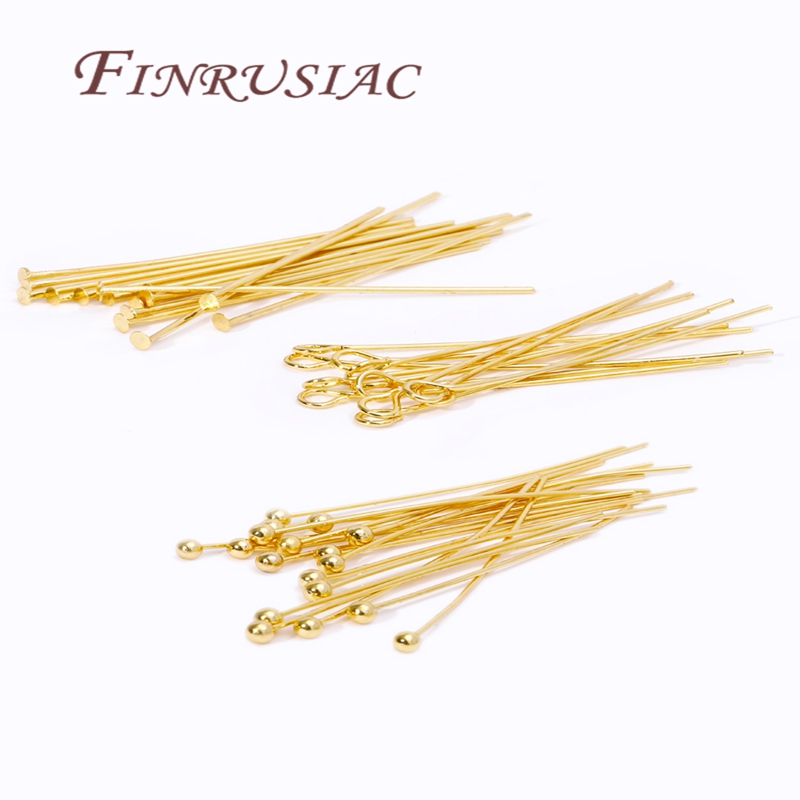 50Pcs 20-50mm Gold Plated Pins - Jewelry Making Head Pins avis et prix