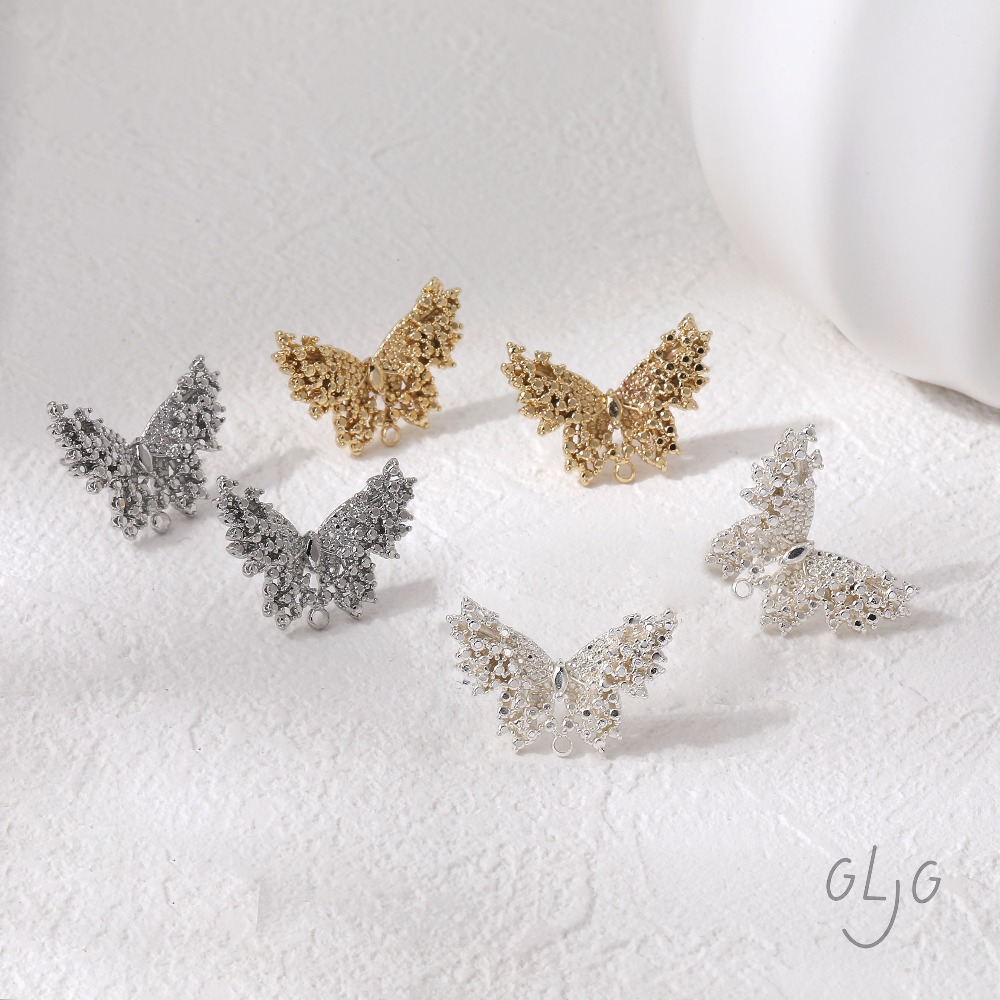 2PCS butterfly Design Ear Stud - Jewelry Making Head Pins avis et prix