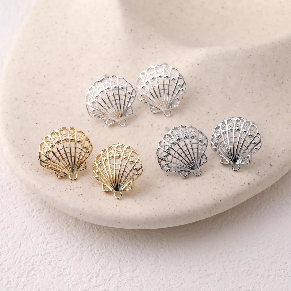 2PCS Dainty Shell Scallop Ear  - Jewelry Making Head Pins avis et prix