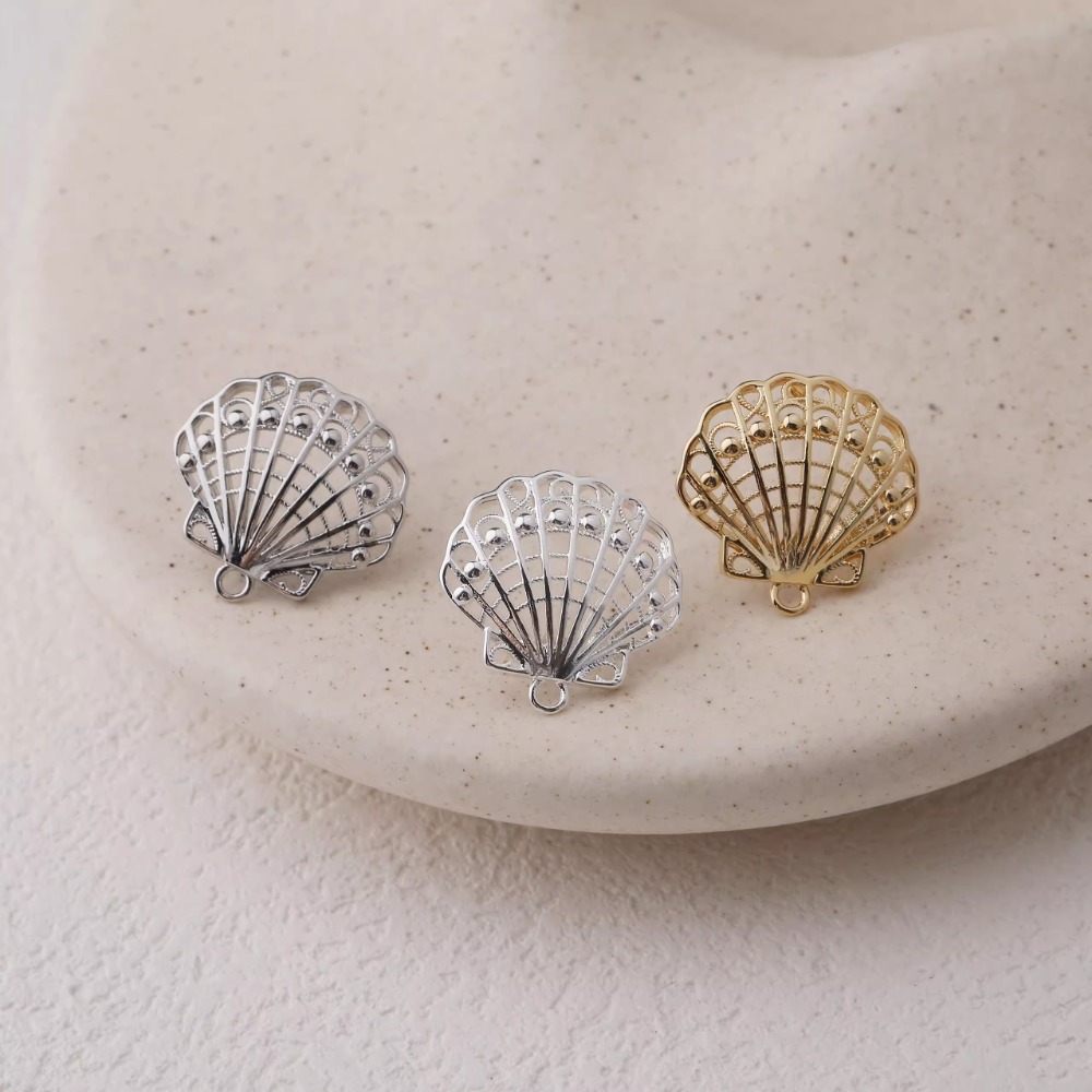 2PCS Dainty Shell Scallop Ear  - Jewelry Making Head Pins avis et prix
