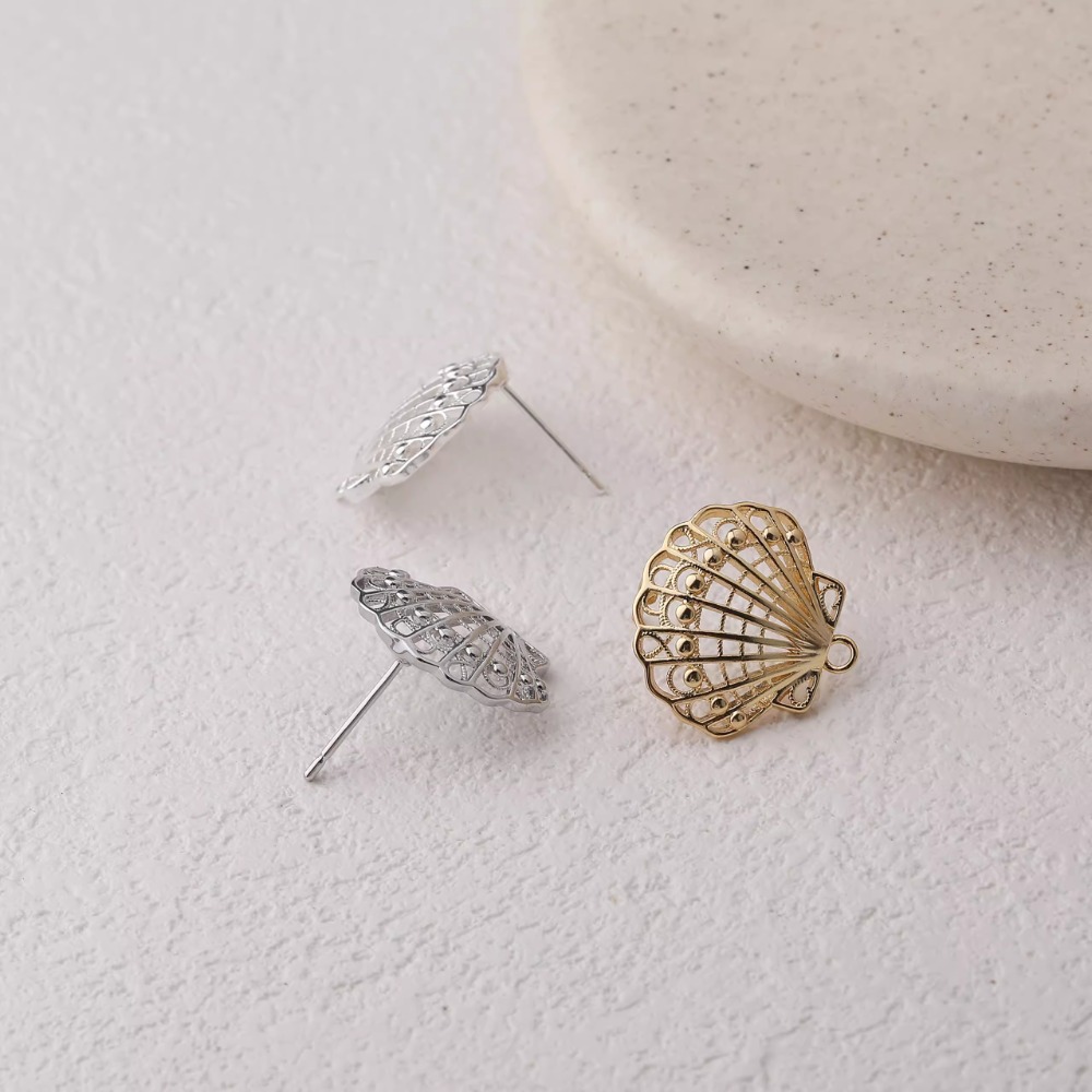 2PCS Dainty Shell Scallop Ear  - Jewelry Making Head Pins avis et prix