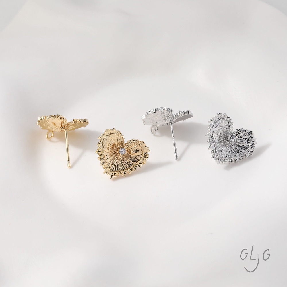 4PCS Heart Charms Stud Earring - Jewelry Making Head Pins avis et prix