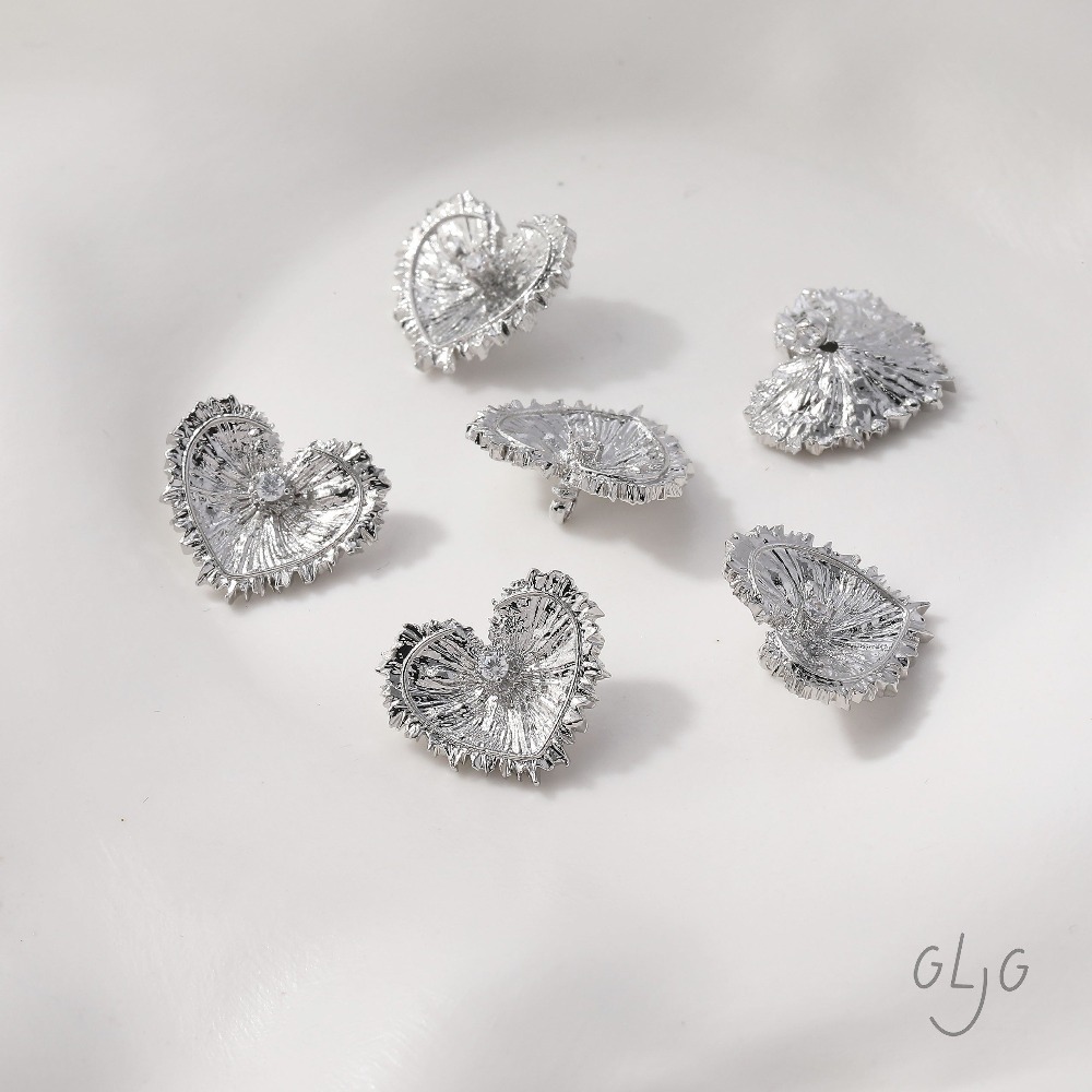 4PCS Heart Charms Stud Earring - Jewelry Making Head Pins avis et prix