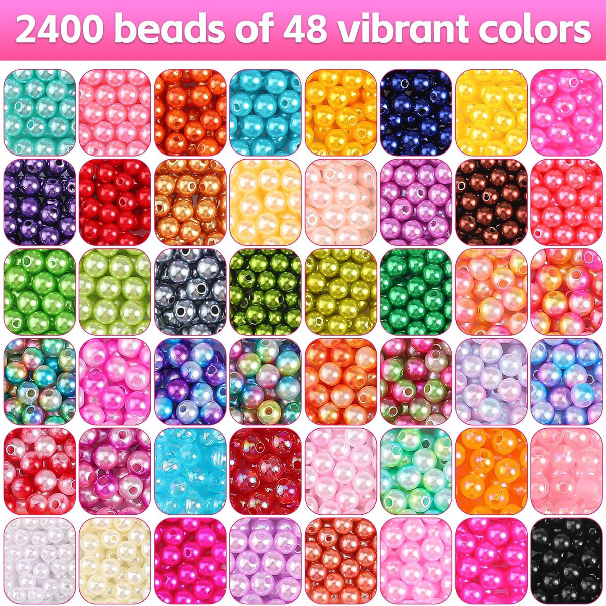2400PCS 48 Compartments Pearl  - Bead Organizer Tray avis et prix